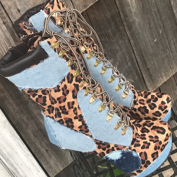 🔥STUNNING STILLETO PATCHWORK BOOTS 🔥! HOT - Picture 2 of 8